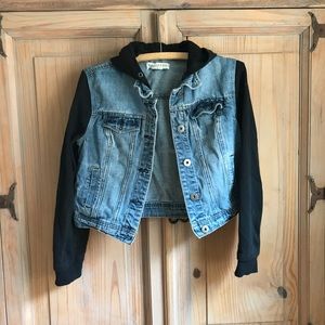 Bullhead crop button up jean jacket